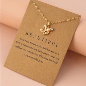 5 for $25 BEAUTIFUL ROSE CHARM NECKLACE